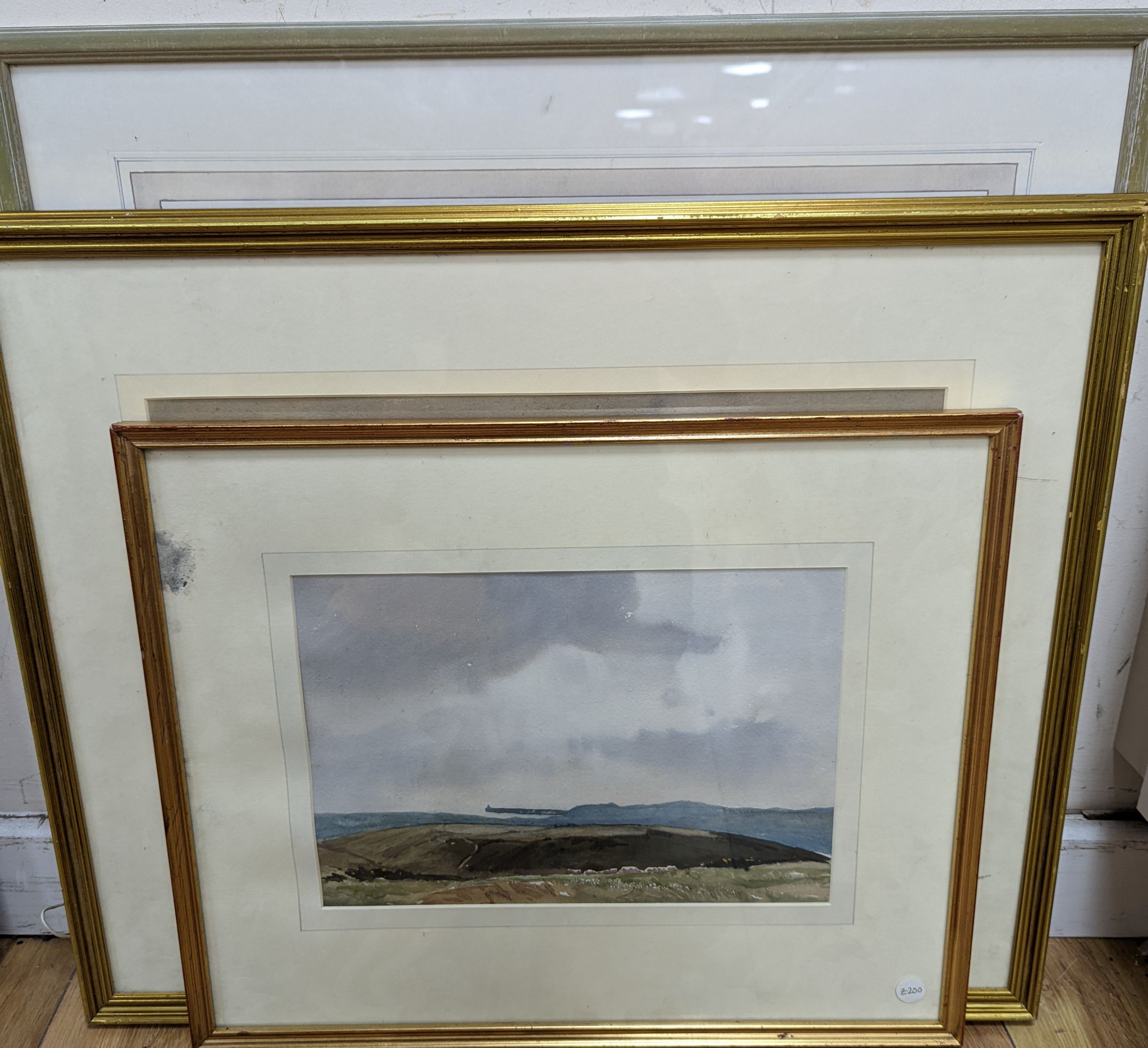 Walter Robert Stewart Acton (1879-1960), four Downland watercolours including Lewes Chalk Pit and Newhaven, largest 40 x 44cm